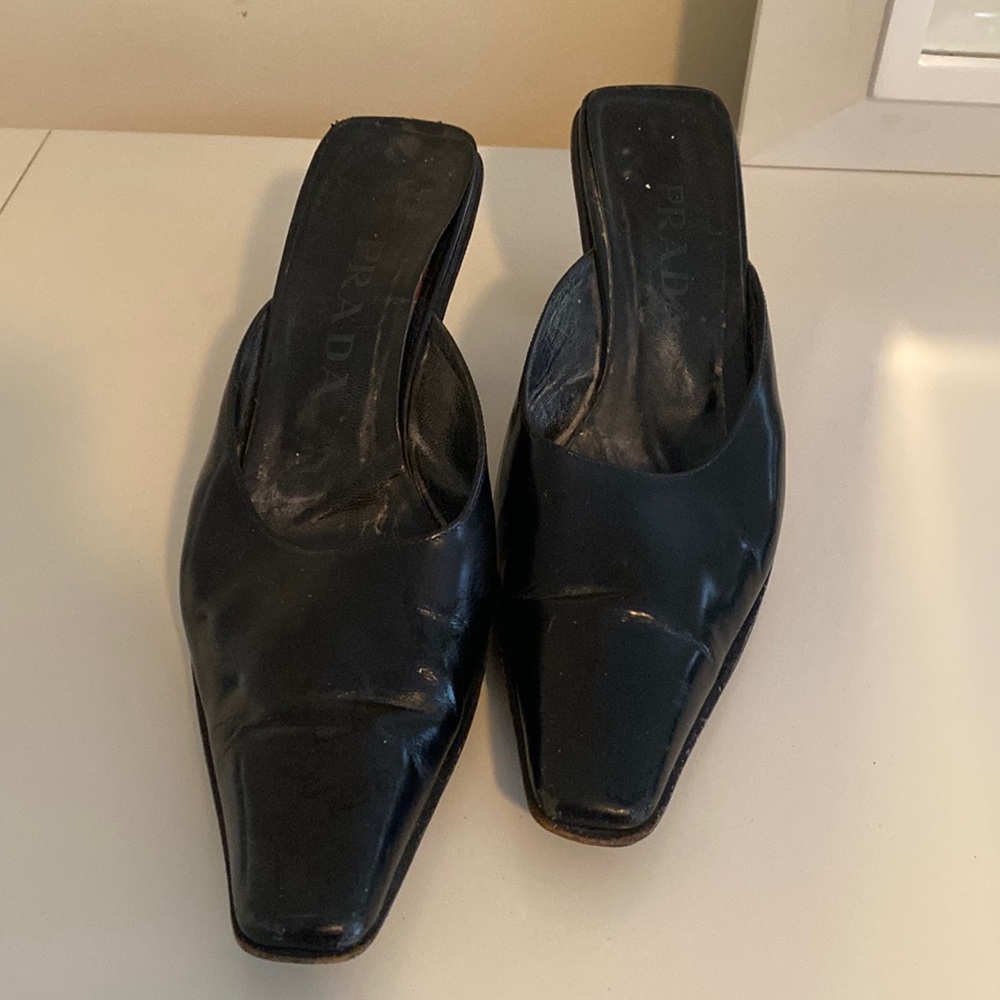 Authentic iconic Prada mules